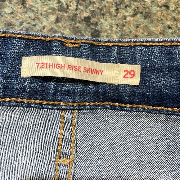 Levi’s 721 high rise Skinny jeans distressed size 8 Medium W29 L30 NEW 5 pocket - Picture 10 of 12